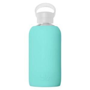 BKR Audrey Water Bottle robins egg blue 500mL glass water bottle silicone sleeve